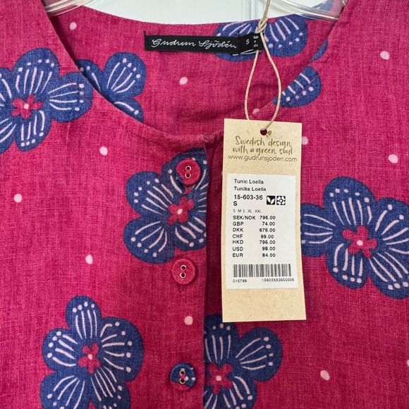NWT Gudrun Sjödén “Loella” Tunic – 100% Linen, Size S - Picture 6 of 16